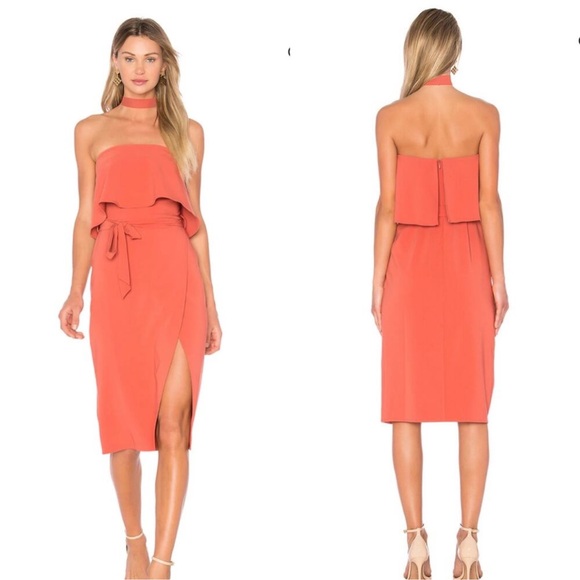 Lover and Friends Violet Midi Dress in Orange Size Small - Picture 1 of 6